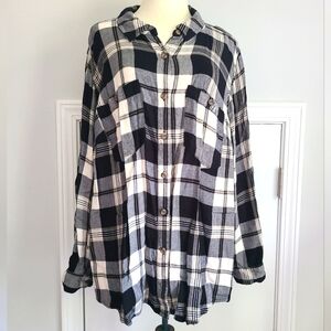 Ava & Viv Plaid Button Down Shirt Women's Plus Size 1X Academia Preppy School